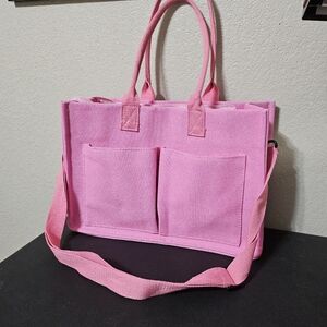Pink Canvas Tote Bag
